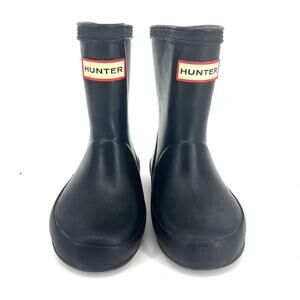 Hunter Kids' Short Black Rubber Rain Winter Waterproof Wellington Boot (7)